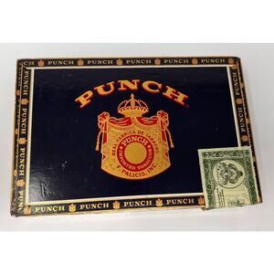 Punch‎ Empty Wooden Cigar Box Handmade in Spanish Honduras